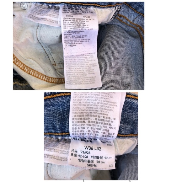 Levi’s Cotton Blend Medium Wash Straight Leg Jeans W36 L32 - Picture 8 of 15